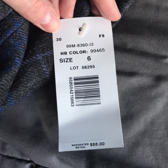 Harve Benard 100% wool A-line dark grey and blue Size 6 skirt Brand new - Picture 8 of 11